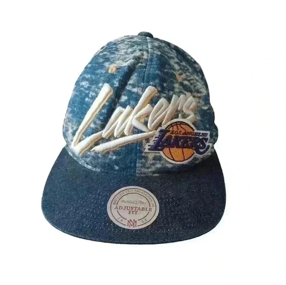 Mitchell & Ness Unisex Lakers Adjustable Throwback Bleach Dye Hat - Picture 1 of 13